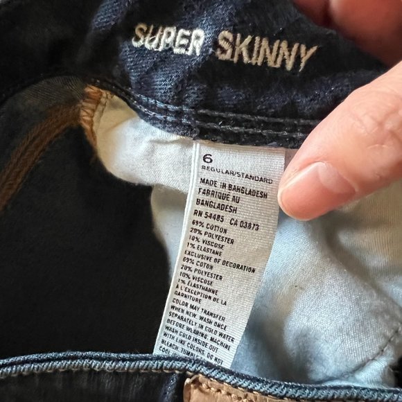 American Eagle 6 Regular Dark Wash Blue Super Skinny Jeans - Picture 6 of 6